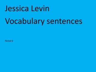 Jessica Levin Vocabulary sentences Period 6 