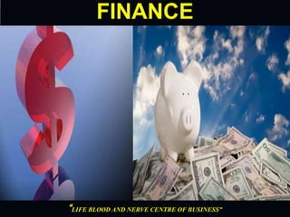 FINANCE“LIFE BLOOD AND NERVE CENTRE OF BUSINESS”