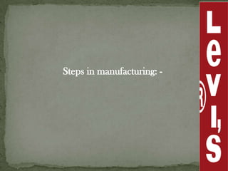 Steps in manufacturing: -
 