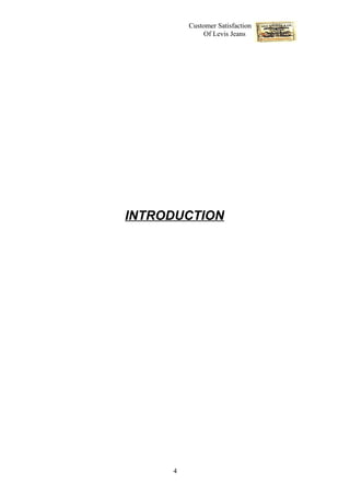 Customer Satisfaction
              Of Levis Jeans




INTRODUCTION




     4
 