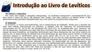 Introdução ao Livro de Levíticos
 