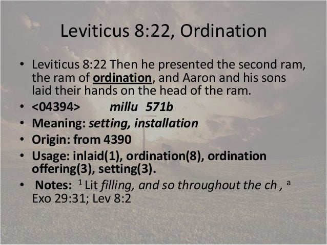 Leviticus 8 9 Aaron And His Sons Ordained Priests Ministry