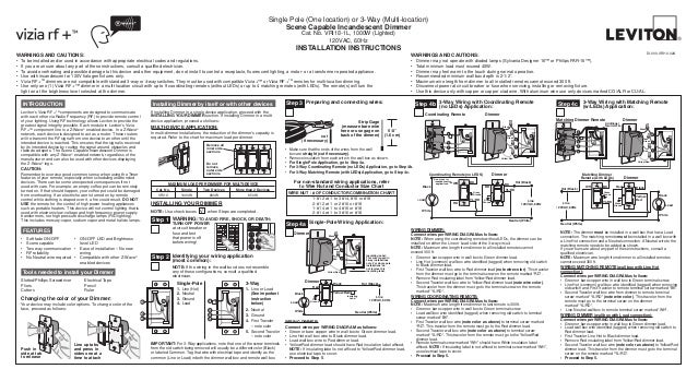 Leviton Vri10 1 Lz Product Manual And Setup Guide
