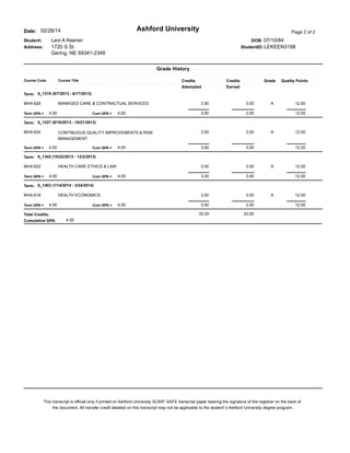 Levi transcript | PDF