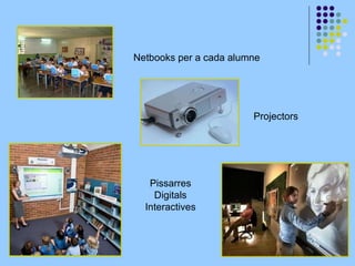 Netbooks per a cada alumne Projectors Pissarres Digitals Interactives