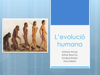 L’evolució
humana
Ainhoa Arcas
Esther Brecha
Andrea Rubio
Aina Sàbat

 