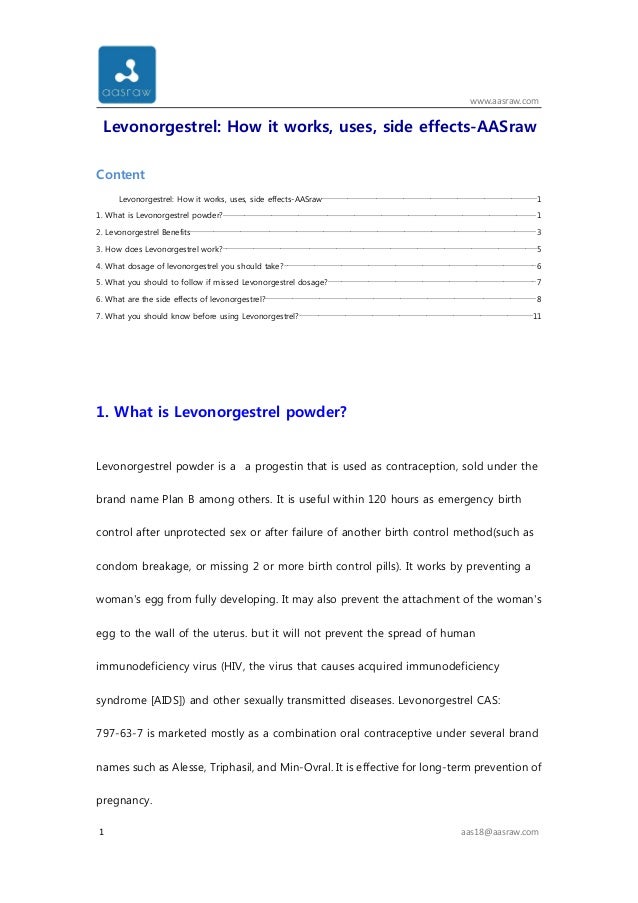 levonorgestrel how it works uses side effects aa sraw