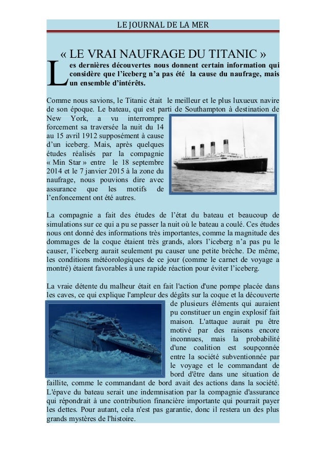 Le Vrai Naufrage Du Titanic