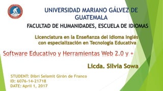 UNIVERSIDAD MARIANO GÁLVEZ DE
GUATEMALA
 