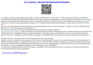 Jean piaget and lev vygotsky considered play to be valuable because sale