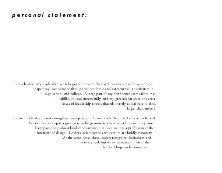 Personal statement in landscape image