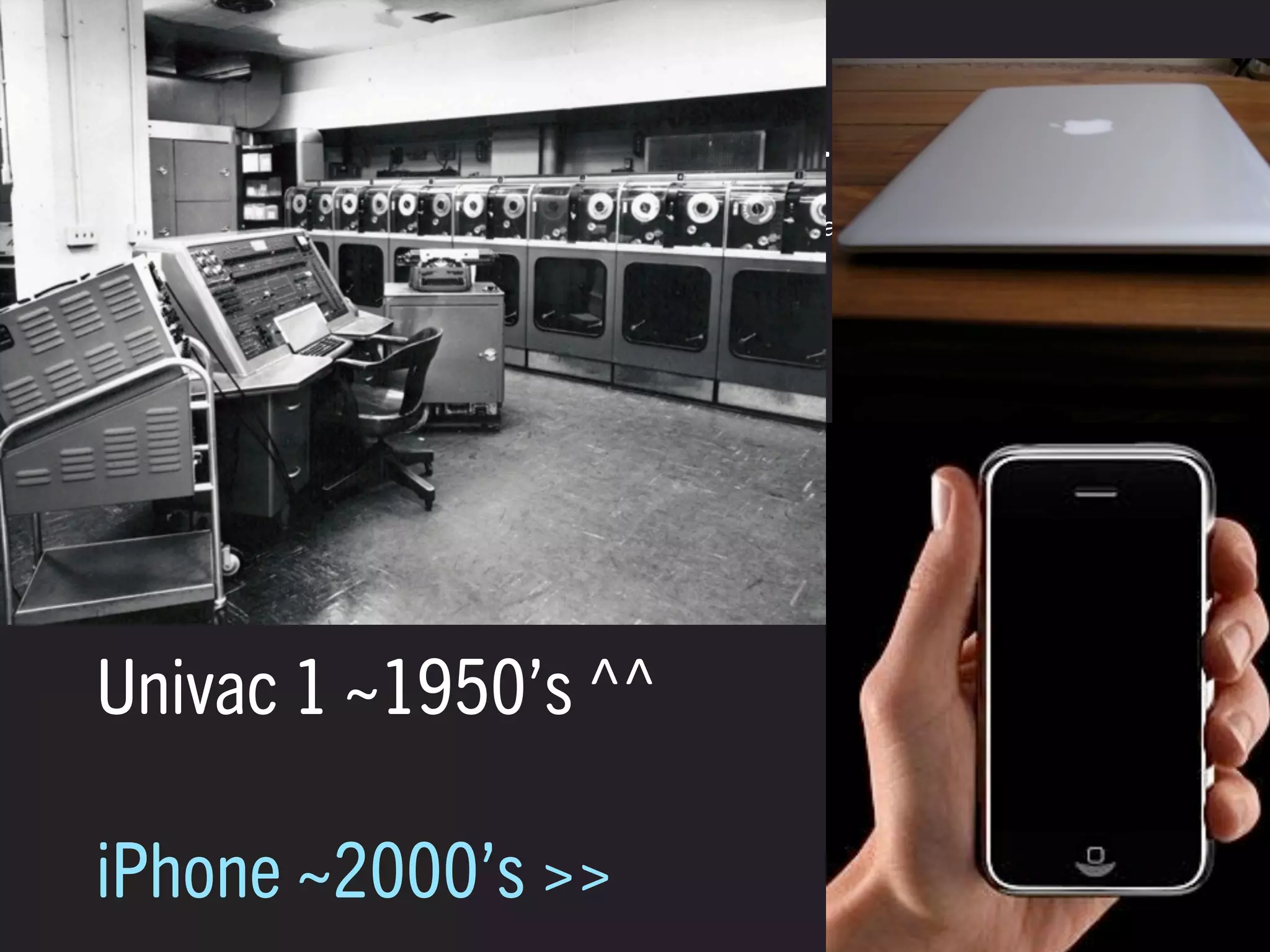 SLIDE TITLE GOES HERE
SUBHEADLINE CAN GO HERE OR DELETE THIS BOX.
To reshape the digital media experience in a way that will become a new standard in
quality publishing.




   Univac 1 ~1950’s ^^

   iPhone ~2000’s >>
LEWEB ’12
 