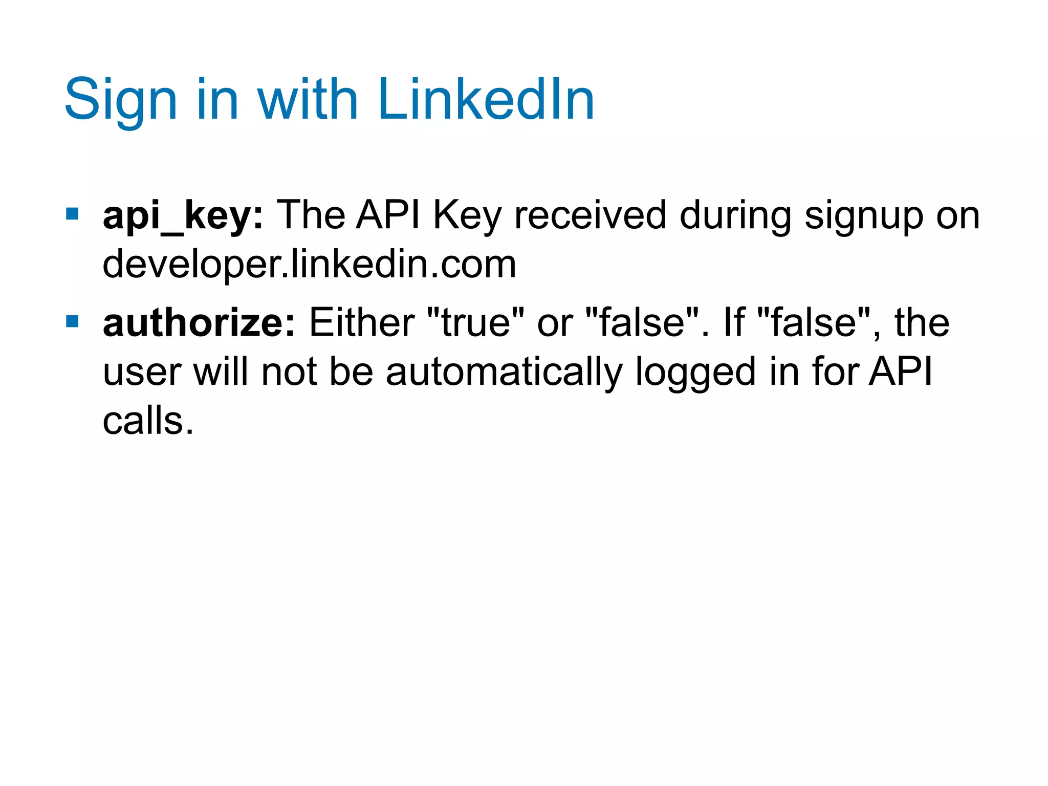 JavaScript APIsEasyNo “oAuth”, no “tokens”, no “signing”SimpleFamiliar HTML and JS SyntaxPowerfulAll REST APIs still availableFunWatch the code