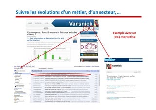 Suivre les évolutions d’un métier, d’un secteur, …


                                              Exemple avec un
                                               blog marketing
 