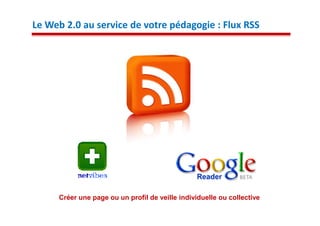 Le Web 2.0 au service de votre pédagogie : Flux RSS




     Créer une page ou un profil de veille individuelle ou collective
 