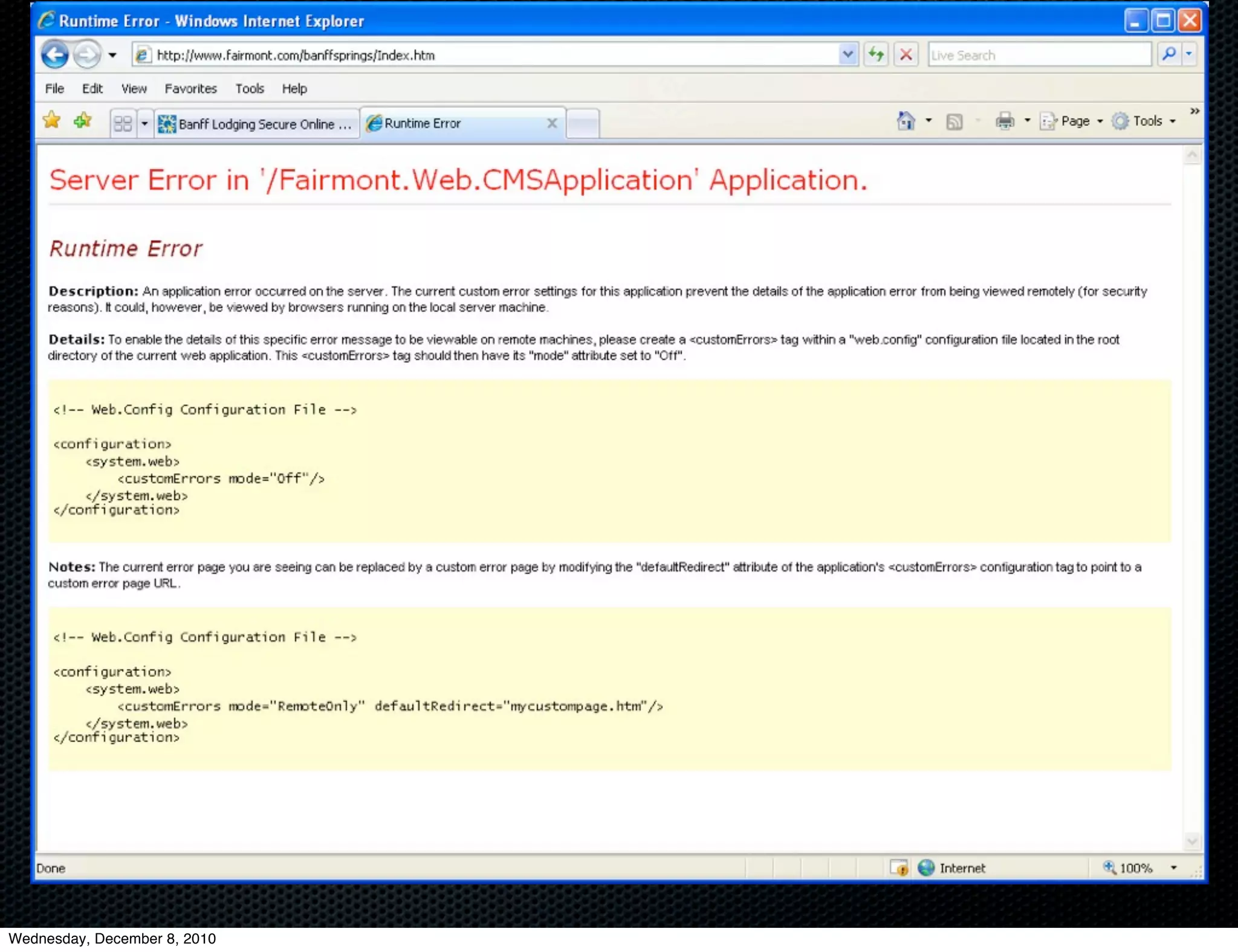 Wednesday, December 8, 2010
 