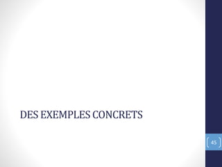DES EXEMPLES CONCRETS
45
 