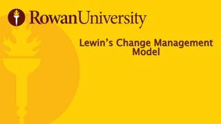 Lewin’s Change Management
Model
 