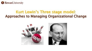 Kurt Lewin’s Three stage model:
Approaches to Managing Organizational Change
 