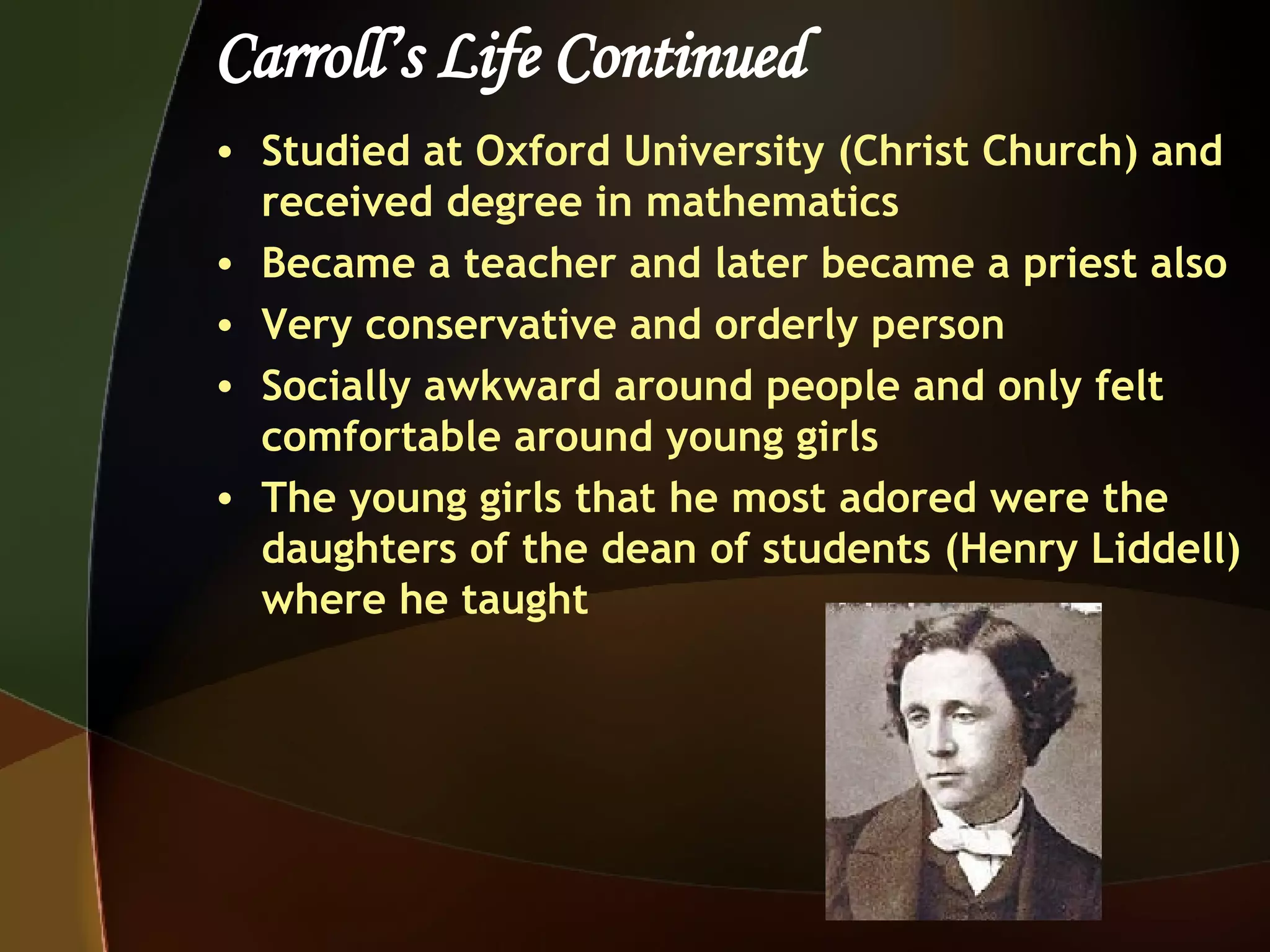 Lewis Carroll Math Lewis Carroll Presentation | PPT