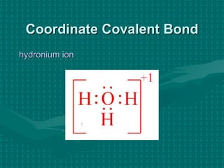 Coordinate Covalent Bond hydronium ion 