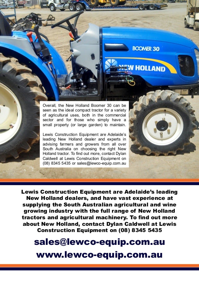 Lewis Construction Equipment, Adelaide—New Holland Boomer 30 Tractors