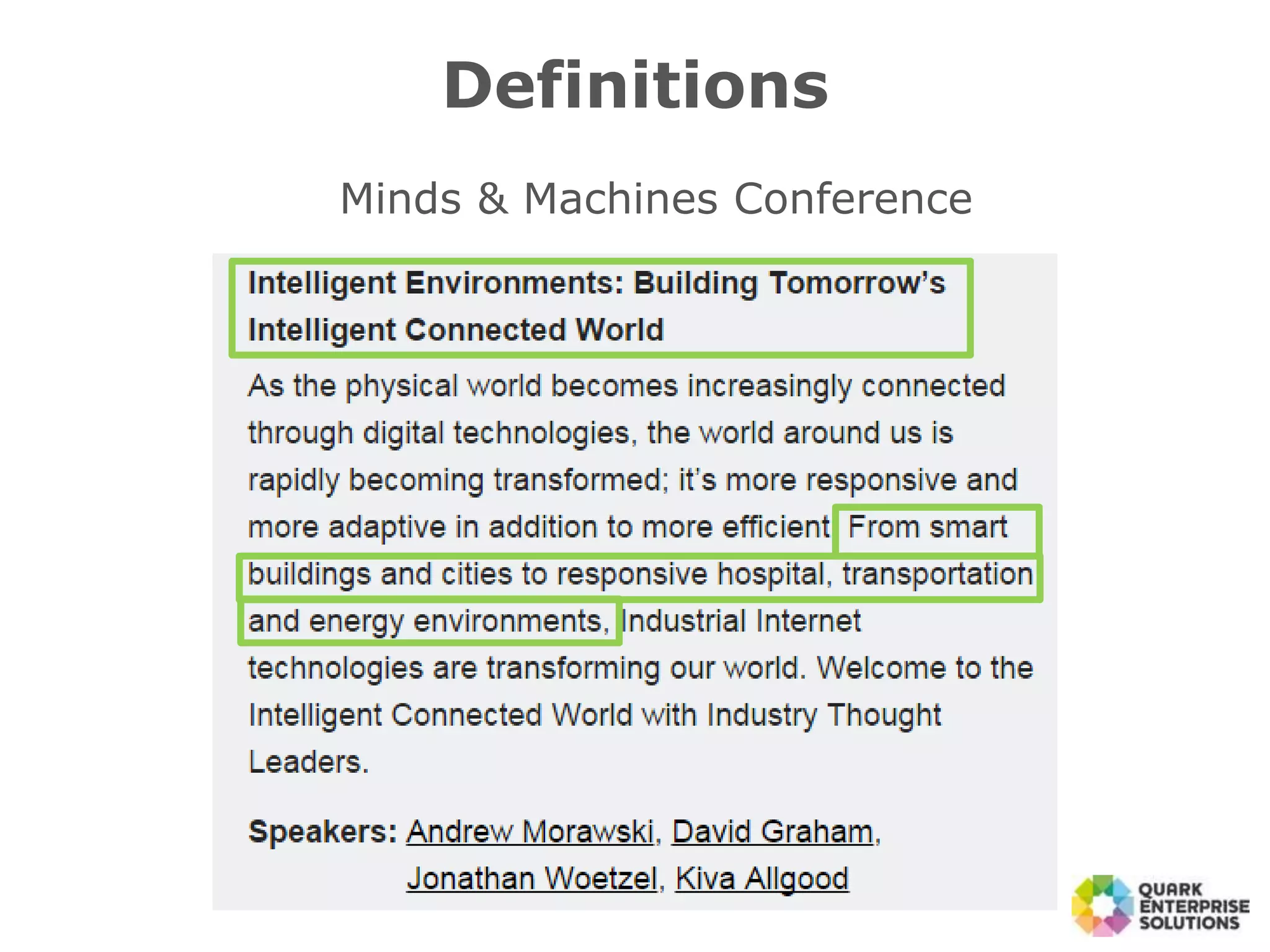 Definitions
Minds & Machines Conference
 