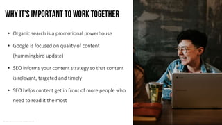 © LEWIS Communications Limited. All Rights Reserved
• Organic search is a promotional powerhouse
• Google is focused on quality of content
(hummingbird update)
• SEO informs your content strategy so that content
is relevant, targeted and timely
• SEO helps content get in front of more people who
need to read it the most
Why It’s Important to Work Together
10
 