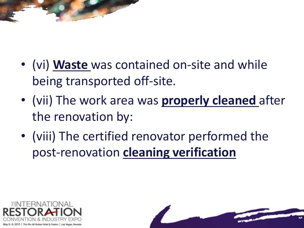 How to Comply with EPA’s Lead Based Paint, Renovation, Repair and Pai…