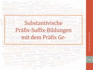 Substantivische
Präfix-Suffix-Bildungen
mit dem Präfix Ge-
Prof.Dr.JelenaKostićTomović
20
 
