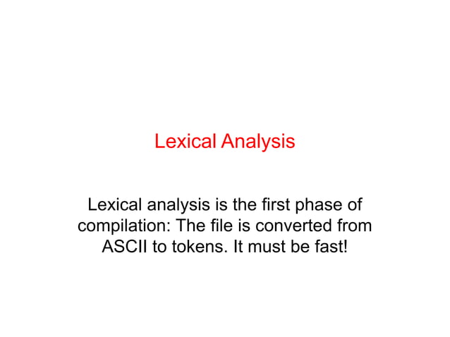 Lexical analysis, syntax analysis, semantic analysis. Ppt | PPT