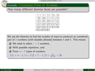 Lecture #3: Algorithmic Combinatorics I