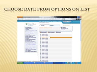 CHOOSE DATE FROM OPTIONS ON LIST
 