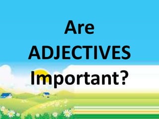 Are
ADJECTIVES
Important?
 