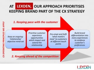 BEWARE OF ‘LEAN’ IMPROVEMENT APPROACHES.
MAKE THE PROCESS BRANDED AND OUR
EXPERIENCE SHOWS THE OUTCOMES WILL BE TOO
BRANDE...