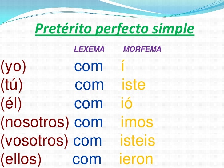 Lexema y morfema en la conjugación del verbo cantar por