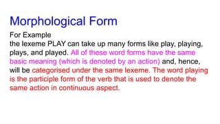 Lexeme Form Lexemes | PDF