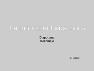 Le monument aux morts
Diaporama
d'exemple

C. Groazil

 