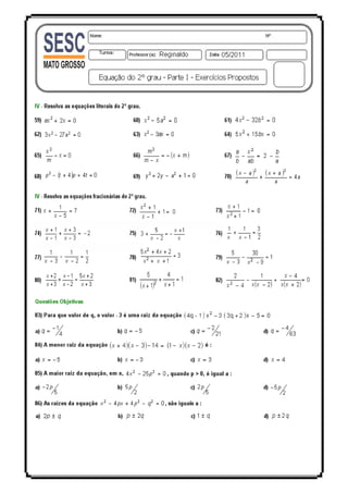 Lex equação do 2° grau