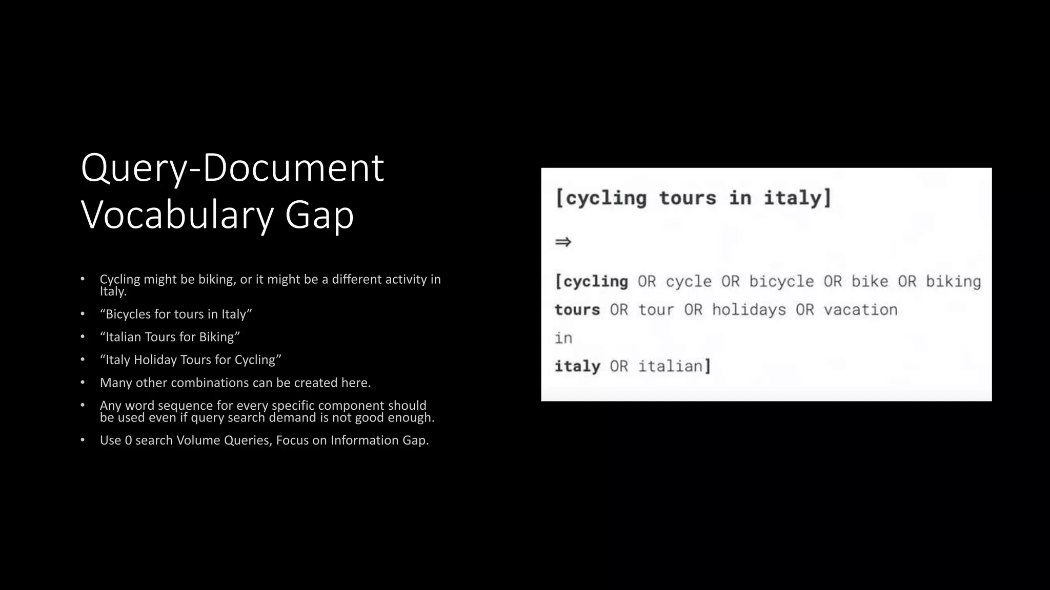 Query-Document
Vocabulary Gap
 