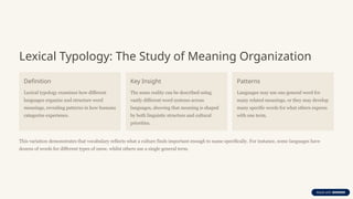 Lexical Typology and Vocabulary in Semantics: Exploring Color Terms ...