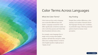 Lexical Typology and Vocabulary in Semantics: Exploring Color Terms ...