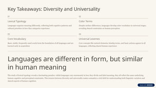 Lexical Typology and Vocabulary in Semantics: Exploring Color Terms ...