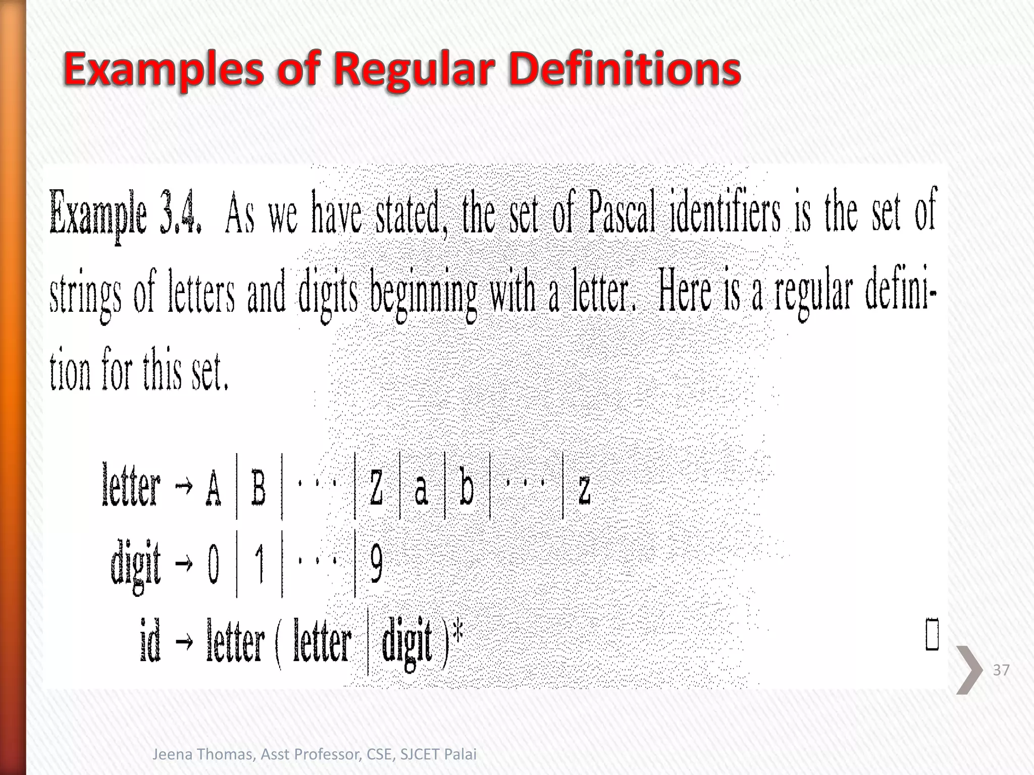 37
Jeena Thomas, Asst Professor, CSE, SJCET Palai
 