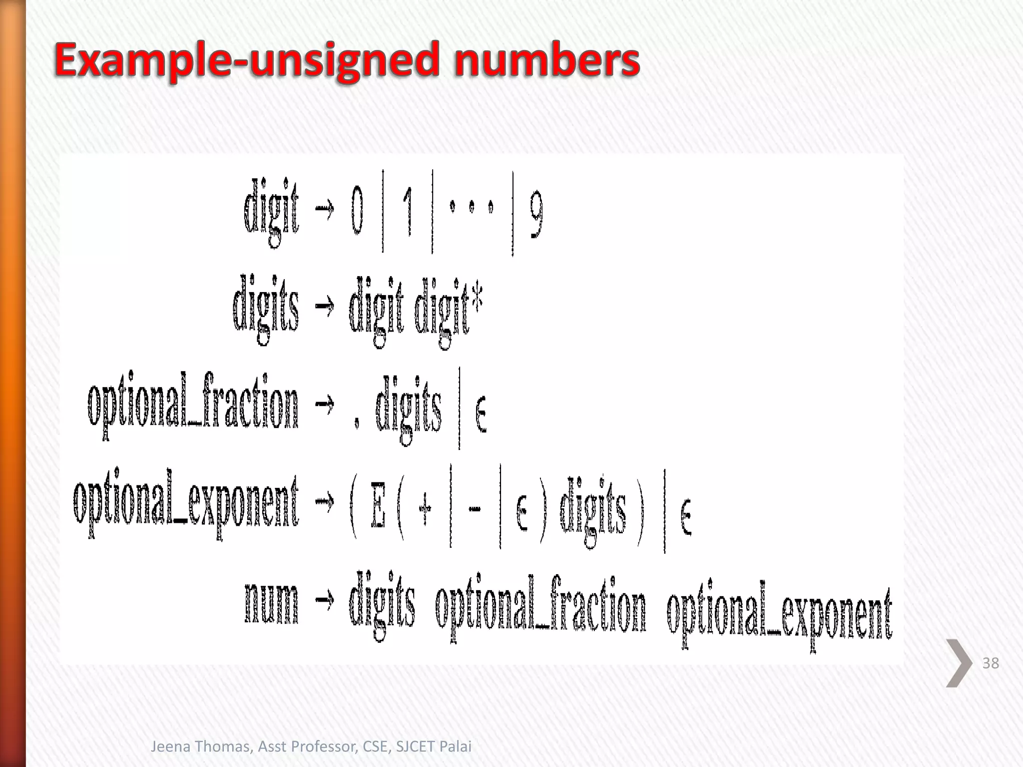 38
Jeena Thomas, Asst Professor, CSE, SJCET Palai
 