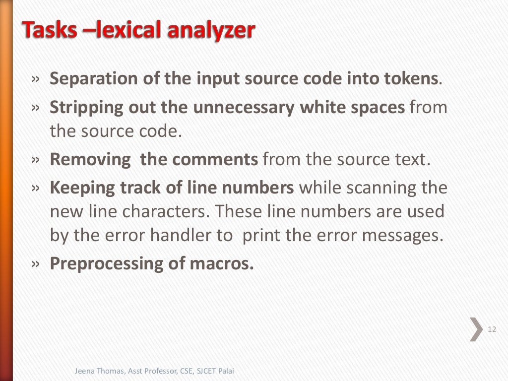 Lexical analysis Compiler Design