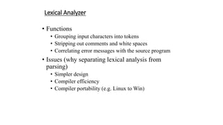 Lexical analysis compiler design to read and study | PPT