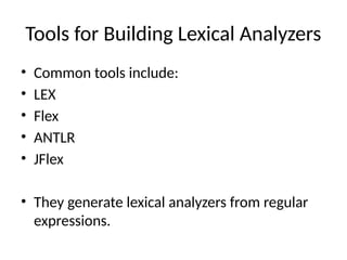 Comprehensive Guide to Lexical Analysis in Compiler Design | PPTX