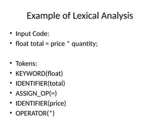 Comprehensive Guide to Lexical Analysis in Compiler Design | PPTX