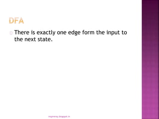 There is exactly one edge form the input to
the next state.
inspireray.blogspot.in
 